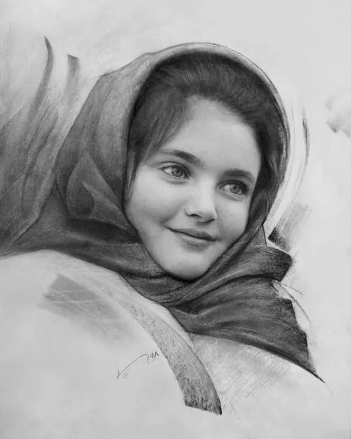 扎实的素描人物绘画,有色纸张做底纹省心出效果