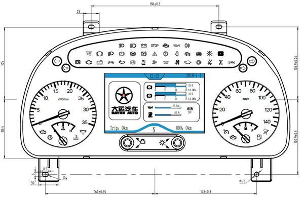 国六专用车组合仪表指示灯说明