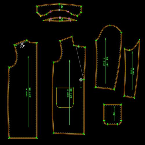 【小石头】双面羊绒女大衣 服装裁剪1:1实物图纸裁剪纸样dy049