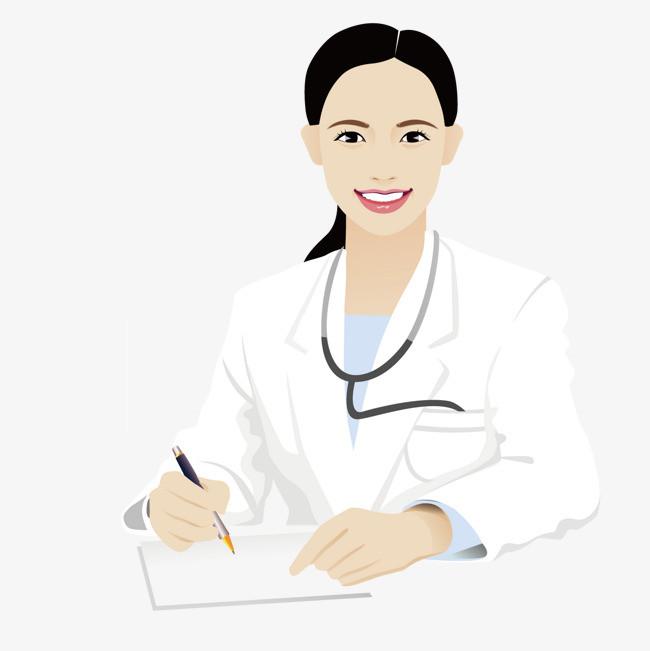 医护人员戴口罩的女医生手绘免抠元素