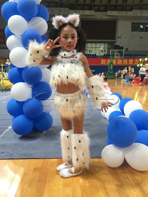 新品波斯猫表演服幼儿小猫咪舞蹈服装小花猫跳舞衣儿童动物演出服