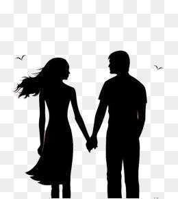 情侣牵手背影简笔画