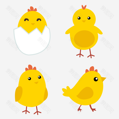 小鸡png 透明 卡通 素材