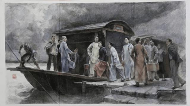 青年学子用绘画作品讲述百年党史