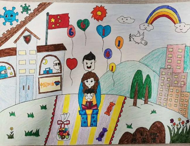 孩子们用绘画作品表达小小心愿