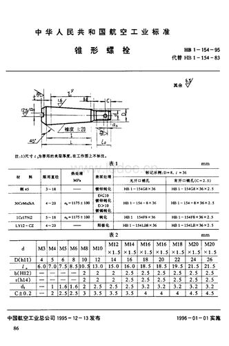《hb1-154锥形螺栓行业标准》.pdf