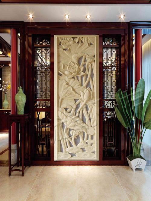 砂岩浮雕背景墙欧式别墅外墙装饰浮雕花竖幅园林景观装饰摆件门头