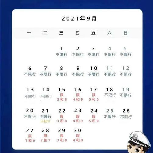 2021年9月安阳限行最新消息:安阳明天限号什么(日历)