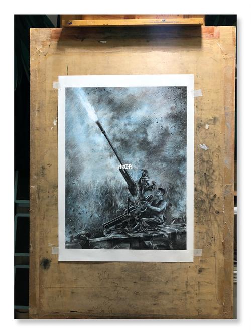 素描电影场景:金刚川_素描_金刚川_文化_绘画