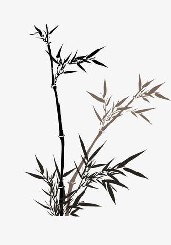 水墨绘画竹子