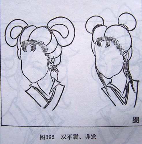 再束结成环,使其对称而自平垂.挂于两侧.