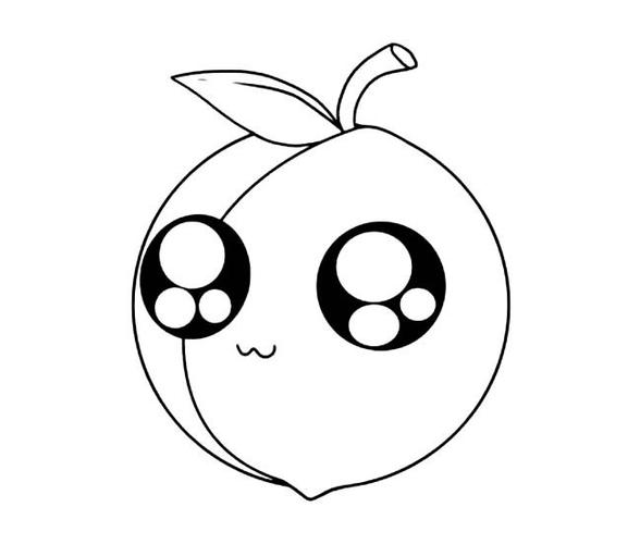 卡通桃子水果简笔画步骤图片大全