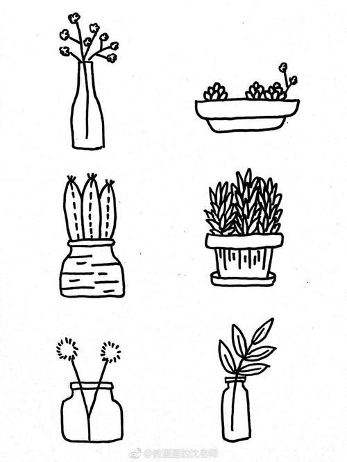 花盆平面简笔画