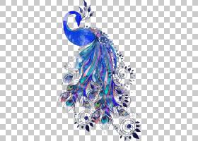 孔雀绘图羽毛,蓝孔雀,蓝色,粉红色和绿色孔雀png剪贴画水彩画,蓝