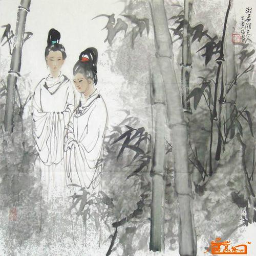 娥皇女英生平经历,南方的"斑竹"也称湘妃竹,是娥皇女英泪染所致