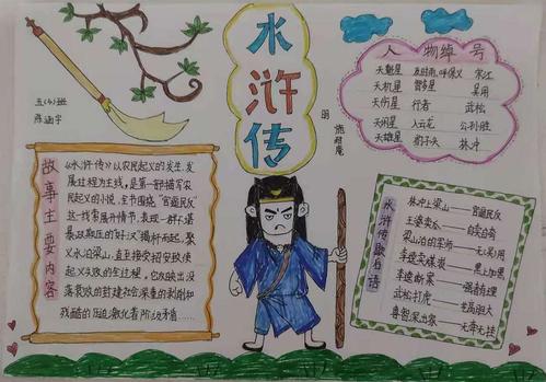 明德学校五年级部经典阅读《水浒传》优秀手抄报展示活动
