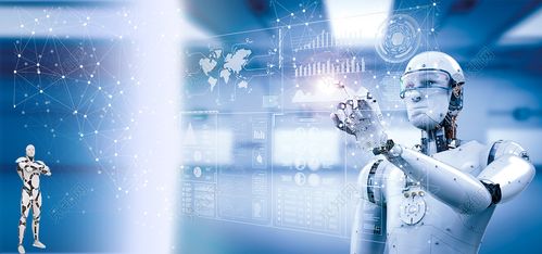 线条背景大气机器人人工智能科技banner商务科技背景psd