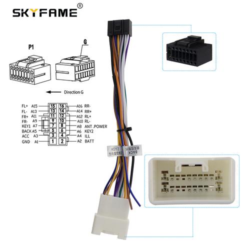 适用于三菱劲炫翼神 帕杰罗安卓大屏导航主机电源线16p电源线尾线