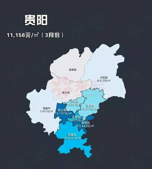 31城热点城市房价地图:21城房价上涨,贵阳涨幅最高,南宁跌幅最大!