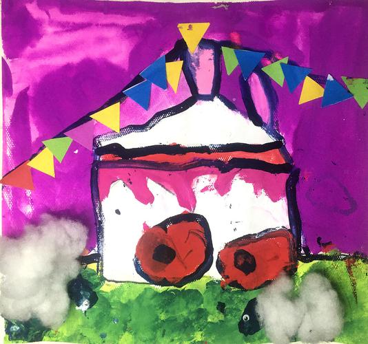 幼儿园创意美术绘画大全 蒙古包水彩画