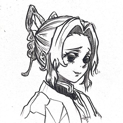 蝴蝶忍黑白线稿_绘画_杨幂_文化_绘画
