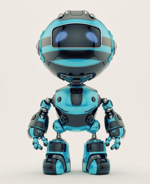 蓝色立体小机器人图片
