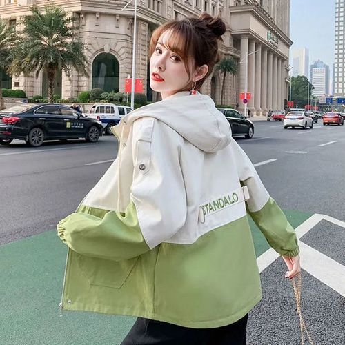 2021新款女生,2021最新款女生头像 bf风工装外套女生春秋装2021新款初中高中学生韩版宽松短款上衣服