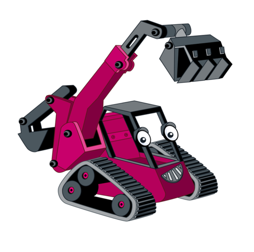 红色挖土机简笔画 简笔画图片大全-蒲城教育文学网