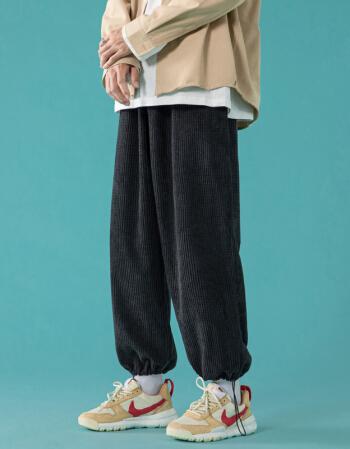 近缘秋天裤子束腿裤男士春秋季新款青少年学生直筒阔腿宽松高街嘻哈