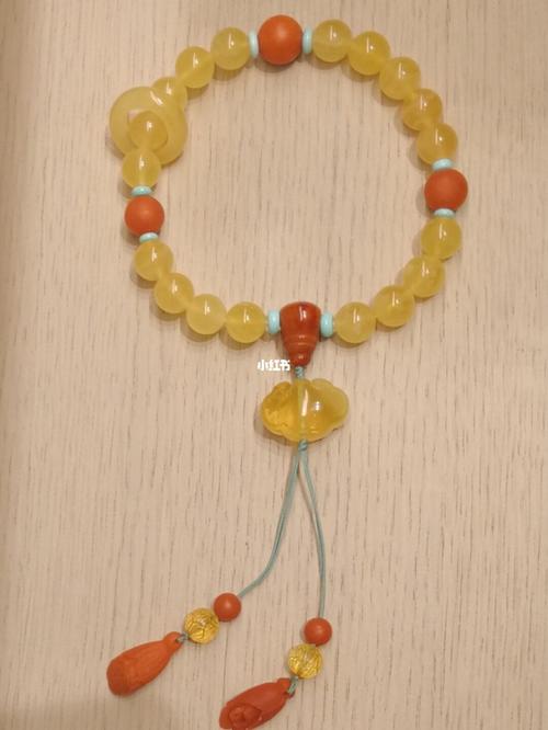 蜜蜡南红绿松十八子手串_蜜蜡_南红_绿松_手串_玉兰花