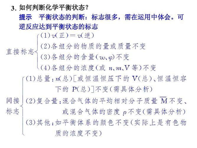 可 逆反应达到平衡状态的标志