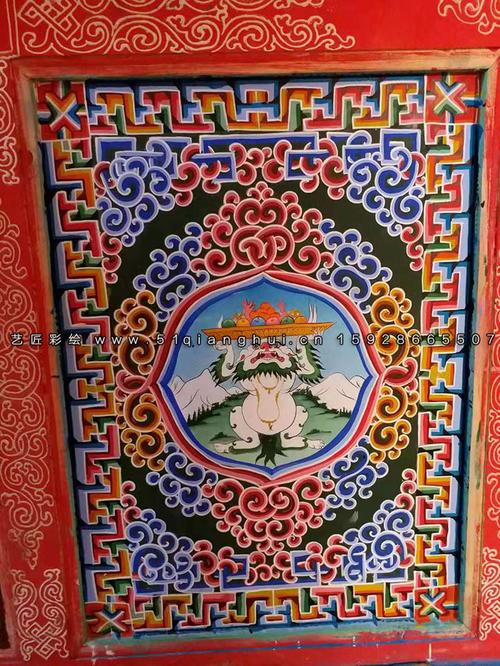 西藏藏式少数民族彩绘实例作品欣赏|纯艺术|绘画|艺匠