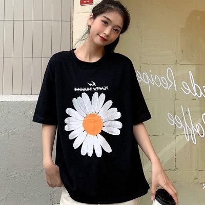 韩国明星同款潮牌上衣权志龙小雏菊t恤女 2020夏季女装新款短袖t