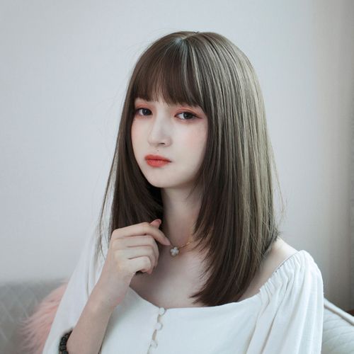 假发韩国锁骨圆脸修脸中短短发齐肩发型中长整顶假发