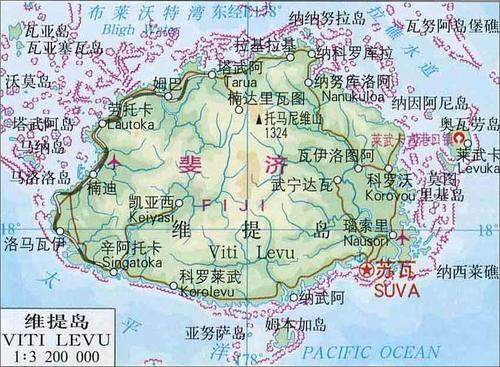 足不出户看世界一世界上最东最西的国家斐济 写美篇 斐济共和国地图