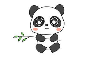 爱吃竹子的小熊猫简笔画步骤图