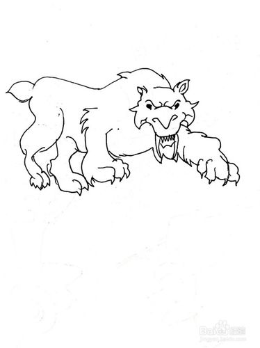 冰河世纪系列之剑齿虎简笔画