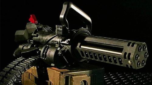 某款游戏里的神枪,冒蓝火的那种哒哒哒,用加特林打感染者一定贼爽.