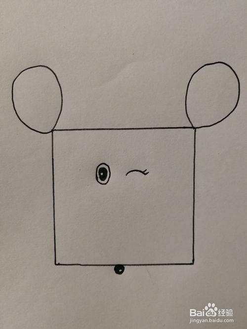 如何使用简单的正方形画出一个调皮的小老鼠