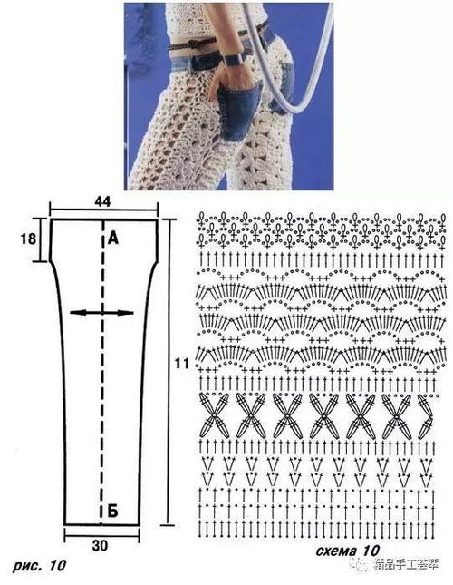 精选·各种钩针裤子花样图解