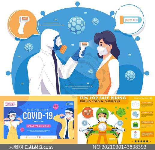 新冠肺炎主题人物插画创意矢量素材