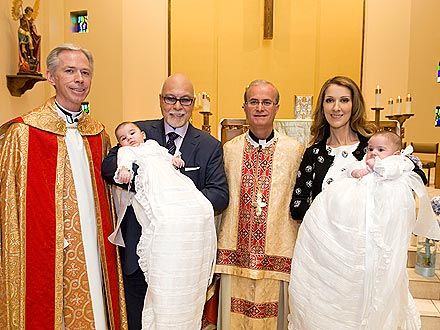 席琳-迪翁双胞胎儿子周末拉斯维加斯受洗(图)