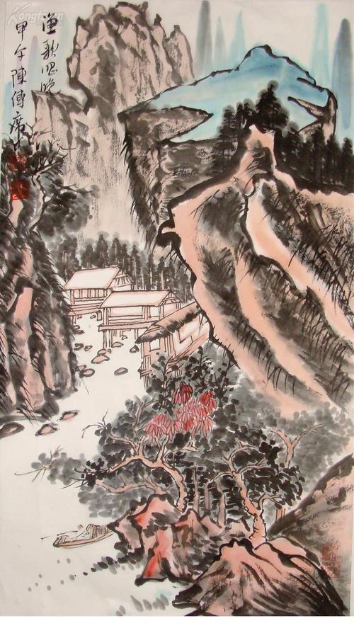 陈传席 山水中堂 渔歌 国画作品