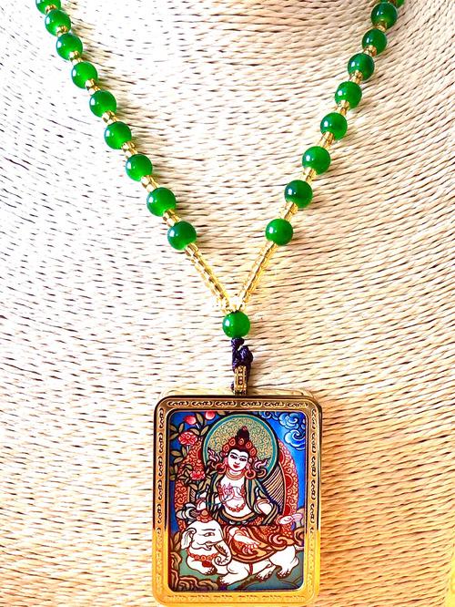 唐卡佛牌_唐卡_佛牌_五台山_矿物质_手绘_时尚_配饰