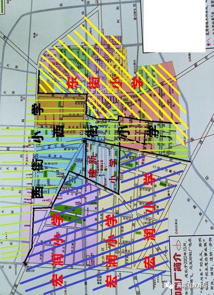 (附高阳县城区小学招生范围图)