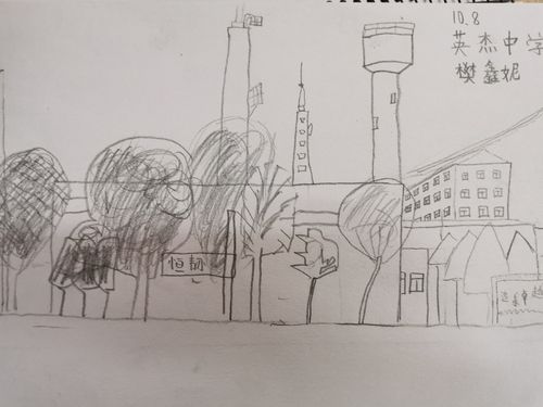 2020初一年级校园风景速写