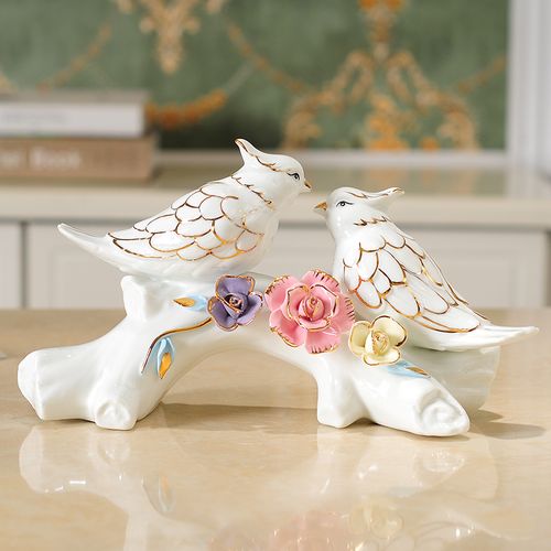 鸳鸯摆件一对招桃花姻缘卧室房间风水创意床头实用家居装饰小摆设