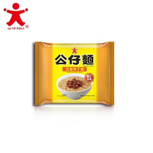 【公仔面旗舰店】五香肉丁味 袋装碗面 101g 进口方便面 干吃