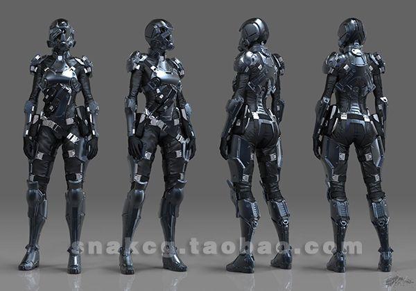 科幻风装备铠甲 参考素材图集 cg 游戏 设定 资料 原画 图集-淘宝网