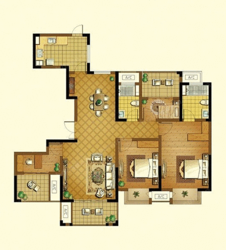 瀚河苑165平方混搭风格